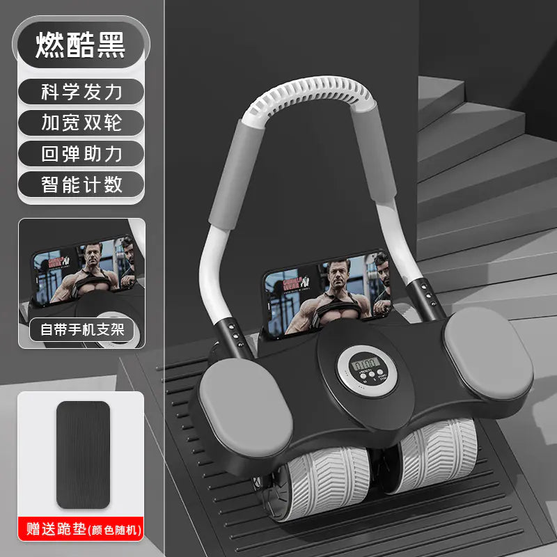 4-Wheel Ab Roller with Automatic Rebound Fitness Tool